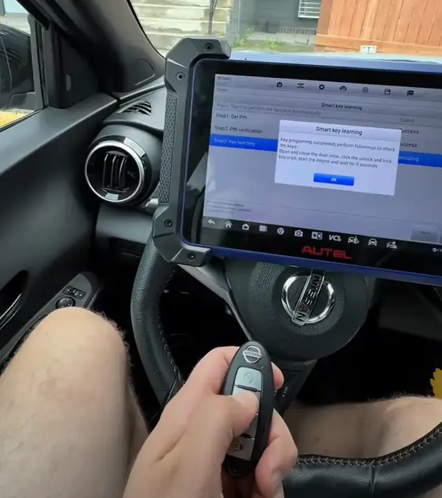 New Nissan smart key programmed on-site