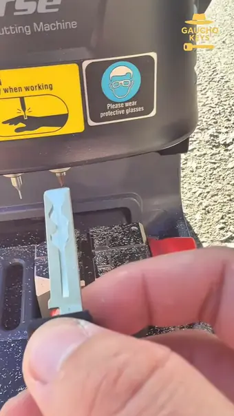 Cutting a fresh blade on the key machine